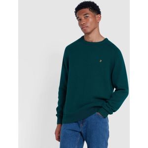 Farah - Kingsbury - Crewneck Sweater - Groen - Slim Fit - 100% Organisch Katoen
