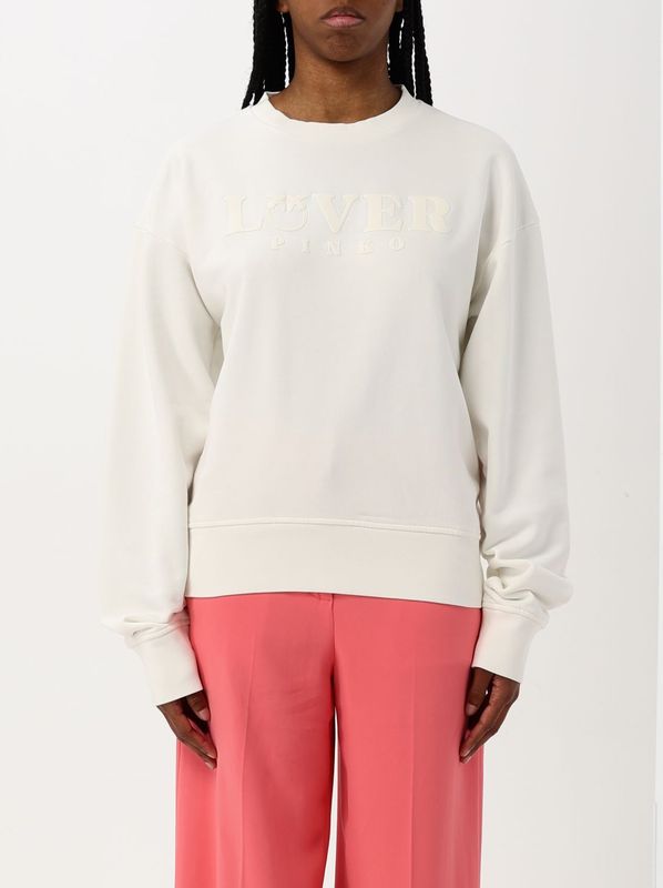 Pinko - Geborduurde Crewneck Sweatshirt - Wit - Dames