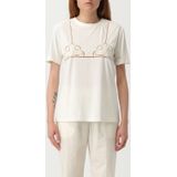 Geborduurd Detail Katoenen T-shirt