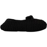 Dolce & Gabbana Dames Zwarte Slip-On Ballerina Flats Wol Gebreide Schoenen
