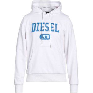 Diesel Heren Varsity Logo Hoodie (Wit)