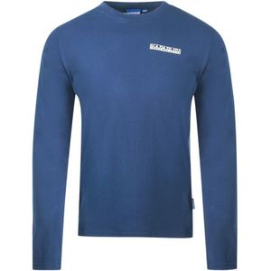 Napapijri S-SURF LS Logo middeleeuws blauw T-shirt met lange mouwen