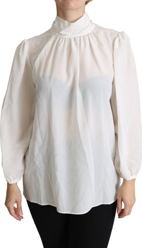 Dolce & Gabbana - Long Sleeves Blouse - Wit - 100% Zijde