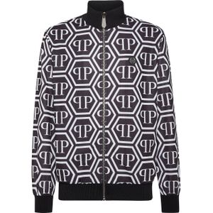 Philipp Plein - Jogging Jacket Monogram - Sweatjack - Zwart - Polyester