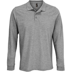 SOLS Unisex Prime Pique Polo voor volwassenen met lange mouwen (Grijze Mergel)