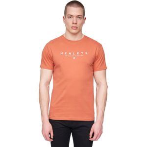 Henleys Heren Ninesix Logo T-Shirt (Baksteen Rood)