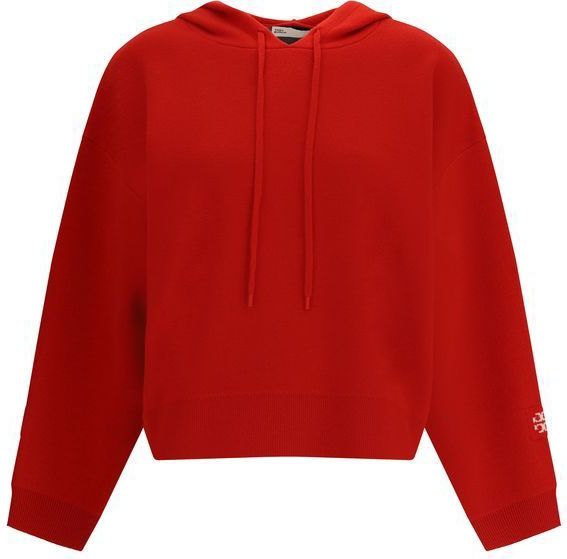 Tory Burch, Dames, Sweatshirts & Hoodies, Rood, Maat: M Wol,