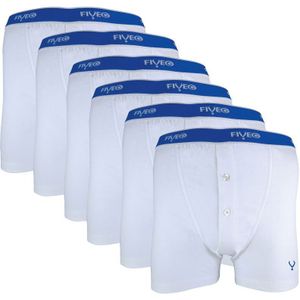 FiveG - Set van 6 boxershorts van fairtrade katoen voor heren - Wit