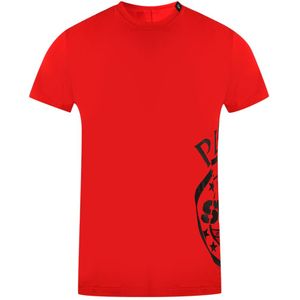 Philipp Plein Sport - Rood T-shirt - Stretch Pasvorm - 95% Katoen - 5% Elastaan