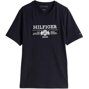 Tommy Hilfiger Heren Geborduurd T-shirt met logo (Blauw)