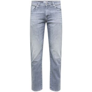 SELECTED HOMME Straight Fit Jeans SLHSCOTT Light Grey Denim - Maat 33/34
