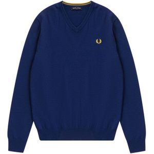 Fred Perry V-hals K7600 471 Marineblauwe Trui - Maat XS