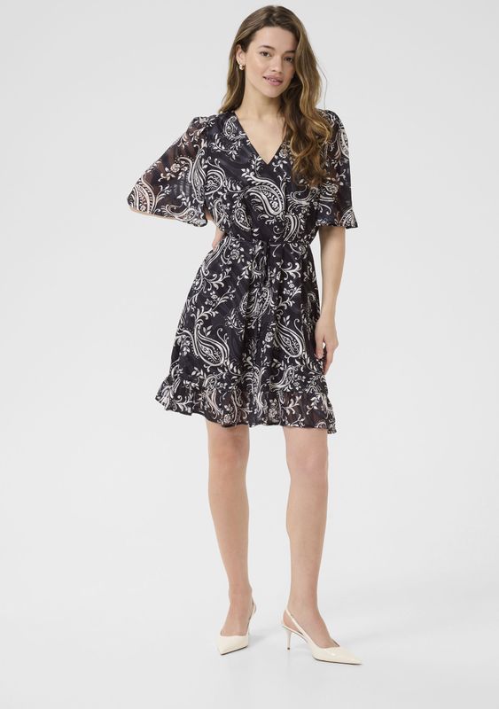 Kaffe - Jurk 'Lecta' - Zwart/Wit - Blousejurk