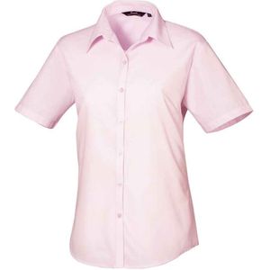 Premier Dames/Dames Popeline Blouse met Korte Mouwen (Roze)