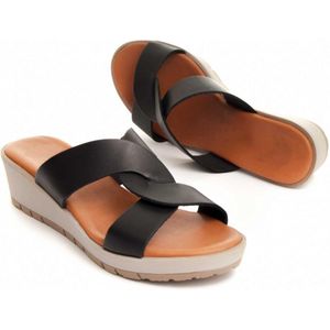 Purapiel Wedge Sandal Pauloflex In Zwart - Maat 37