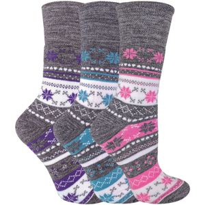 3 paar thermo sokken met Fairisle-patroon voor dames - Grijs
