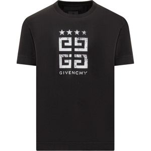 Givenchy 4G Stars Wit T-shirt Met Logoprint In Zwart - Maat M