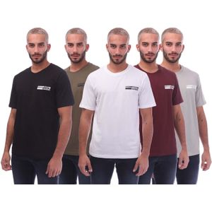 Jack And Jones Heren Speed T-shirt (5-pack) (Veelkleurig)
