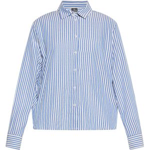 Dreimaster - Blouse - Blauw - Dames - Lange Mouwen - Knoopsluitingen