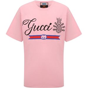 Gucci - Oversized T-shirt - Roze - Ananaslogo