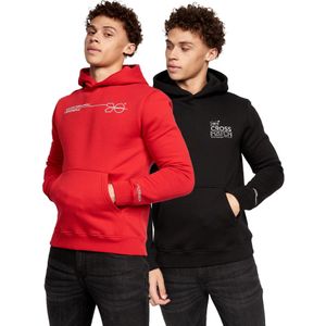 Crosshatch Heren Karver Hoodie (Rood/zwart)