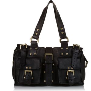 Vintage Mulberry Roxanne Leather Shoulder Bag Black