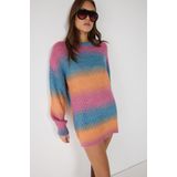 No Matter What Gebreide jurk  blauw / oranje / pink