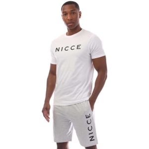 Nicce Heren Aberdeen Loungewear Set (Wit/Grijs)