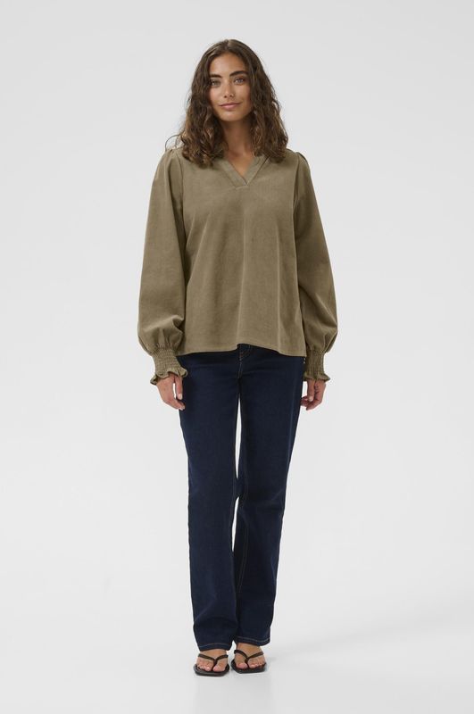 Blouse met lange mouwen CUrhaena Relaxed fit brown