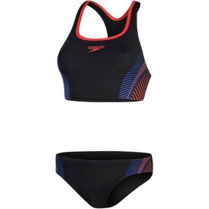 Speedo ECO Endurance+ Crop Bikini Zwart/rood - Maat XL
