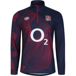 Umbro Heren 23/24 Engeland Rugby Warm Up Midlayer (Marineblazer/Tibetaans Rood)