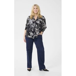 Overhemd met lang mouwen Regular fit Black/White Painted Flower black white