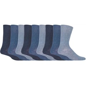 9 paar sokken zonder elastiek katoenen herensokken | Gentle Grip | Zachte losse sokken | Diabetische vriendelijke sokken - Blauw