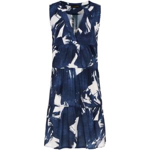 A-lijn Jurk - Marine Witte - Mouwloos