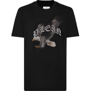Philipp Plein - T-Shirt Round Neck Eagle - Zwart - Katoen