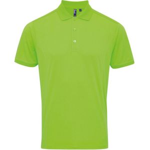 Premier Heren Coolchecker Pique Korte Mouw Polo T-Shirt (Neon Groen) - Maat XL