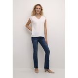 Cream - Crhermi - T-shirt - Wit - Katoen - V-hals - Korte Mouwen