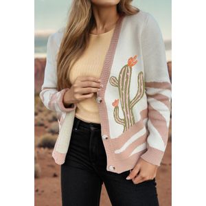 Cactus Print Gevormde Cardigan