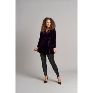 Leila wikkeltop van fluweel - Pruim