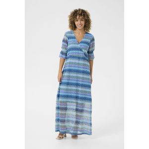 Jurk Feminine Aquarelle Jacquard blue