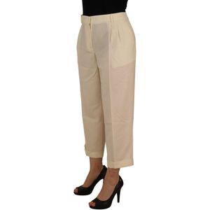 Hoge Taille Cropped Gevouwen Zoom Broek Broek