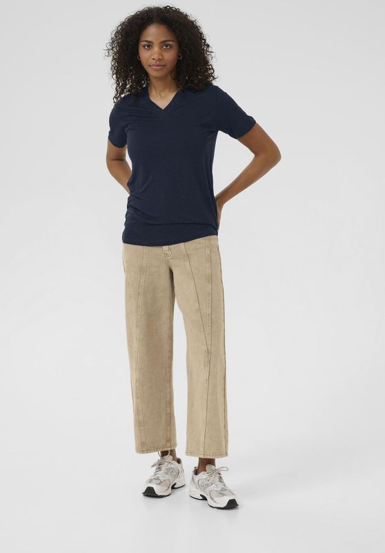 Kaffe, Dames, Tops, Blauw, Maat: L Linnen,