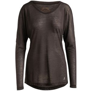 Bruine gebreide top met lange vleermuismouwen in Stretch Jersey duurzame stof