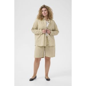 Overhemd met lang mouwen Loose fit Chincilla / White stripe beige