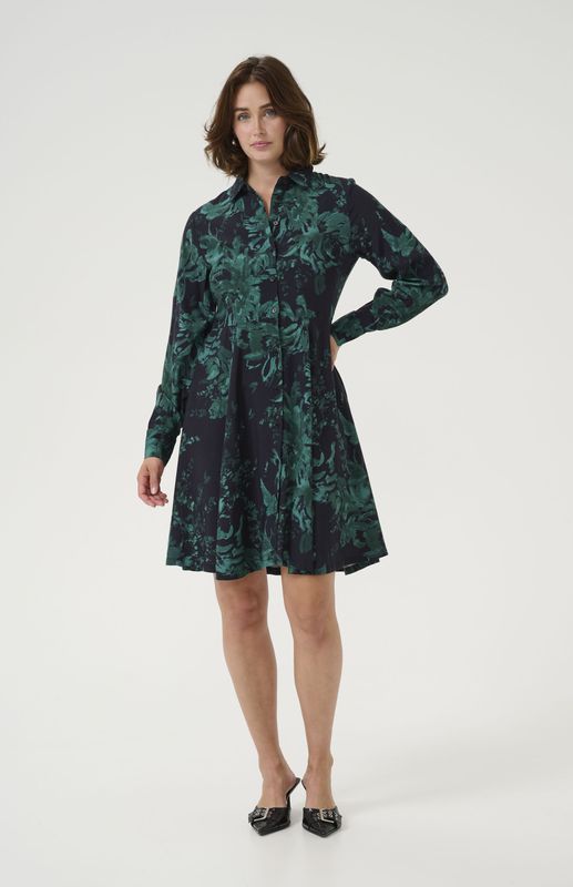 Jurk - Regular Fit - Zwart - Boven de Knie - Lange Mouwen