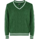 DreiMaster - Jumper - Groente - Dames - Ajourbreisel met V-hals