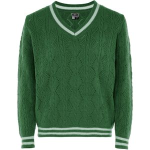 DreiMaster - Jumper - Groente - Dames - Ajourbreisel met V-hals