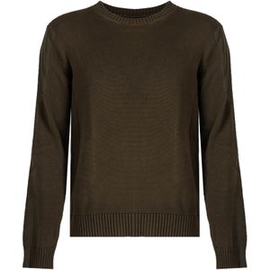 Les Hommes - Heren Ronde-hals Trui - Groen - Katoen