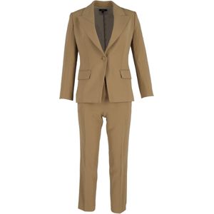 Theory Blazer en Broekpak Set in Beige Katoen