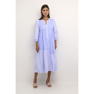 CULTURE - Blousejurk 'Cia' - Lichtblauw/Wit - Tuniekjurk